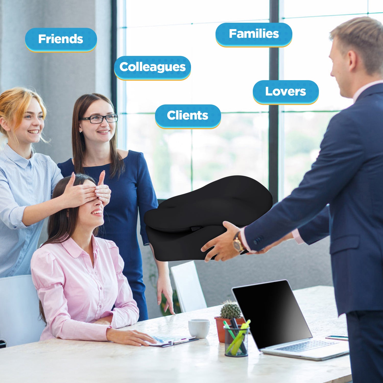 Seat Cushion & Lumbar Support Pillow for Office Chair, Car & Wheelchair